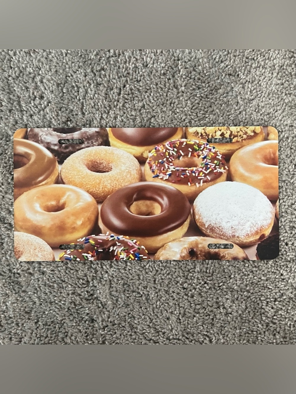 Donut Print Metal License Plate